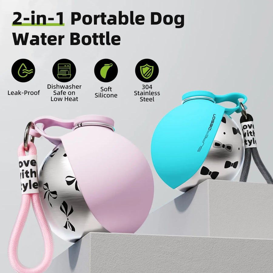 PupSip 2-in-1 Travel Water Bottle.